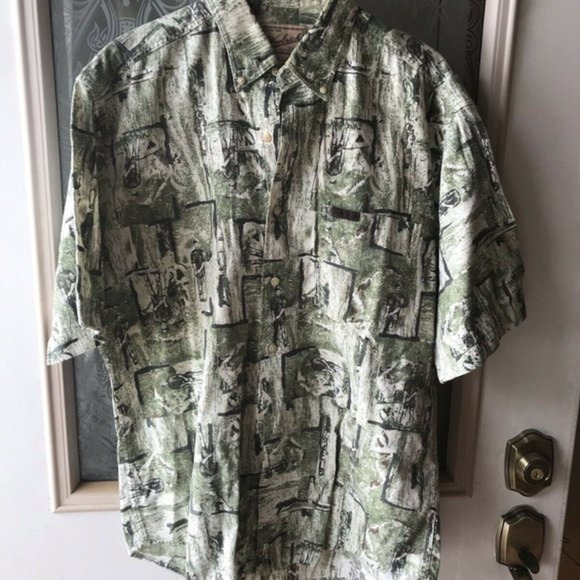 Vtg Woolrich Mens S/S Button Up Shirt Golf - Picture 1 of 3